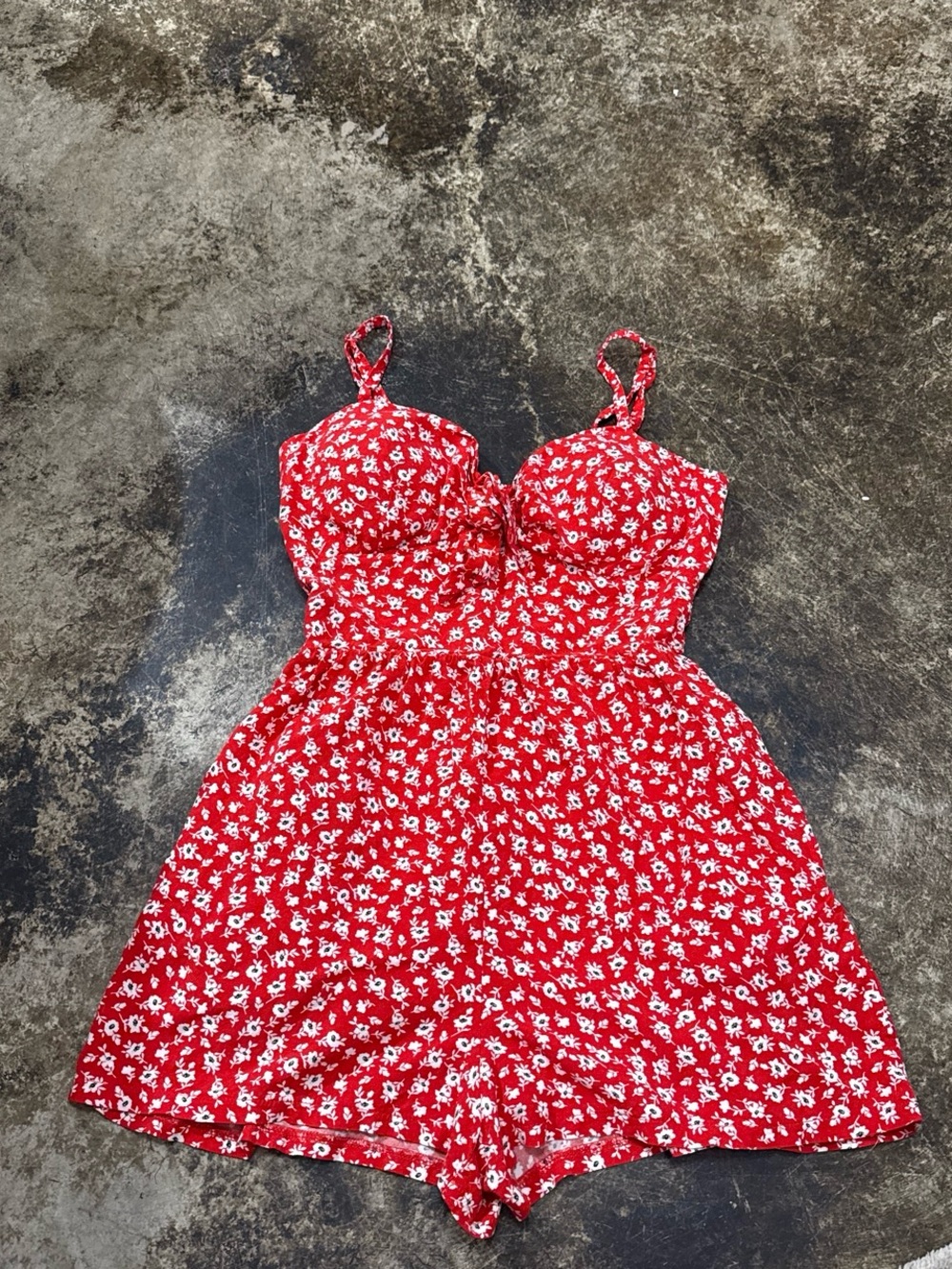 Lily Rose Red Floral Romper